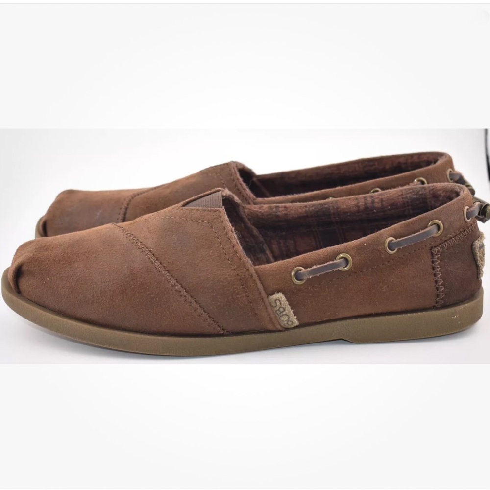 Bobs From Skechers Plush Chill Luxe Buttoned Brown Slip On Casual Shoes (8)